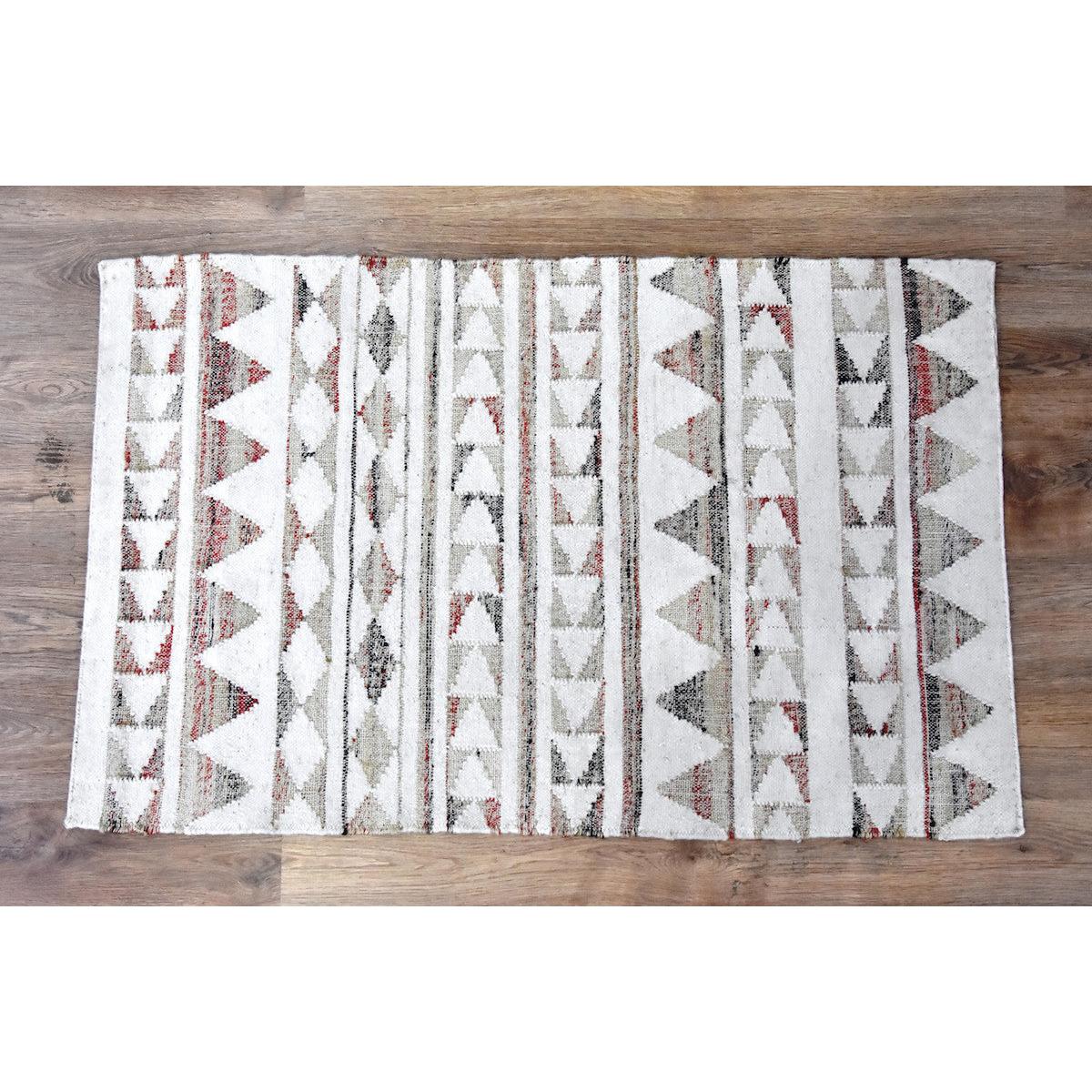 Timbergirl Tribal Beige Wool and Jute Handmade Rug