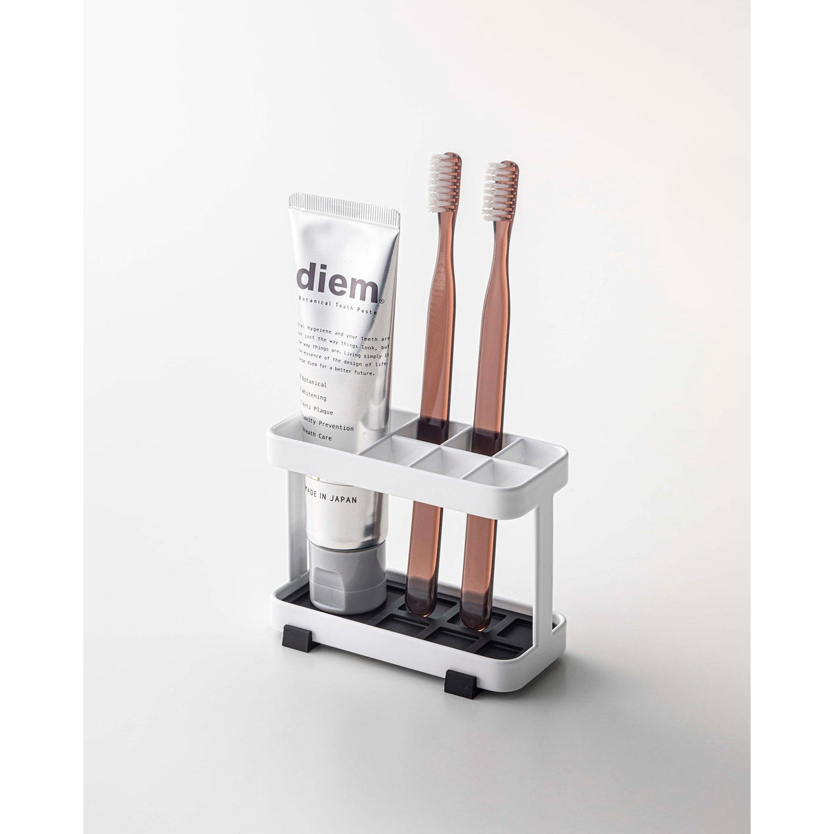 Toothbrush + Toothpaste Stand - Steel