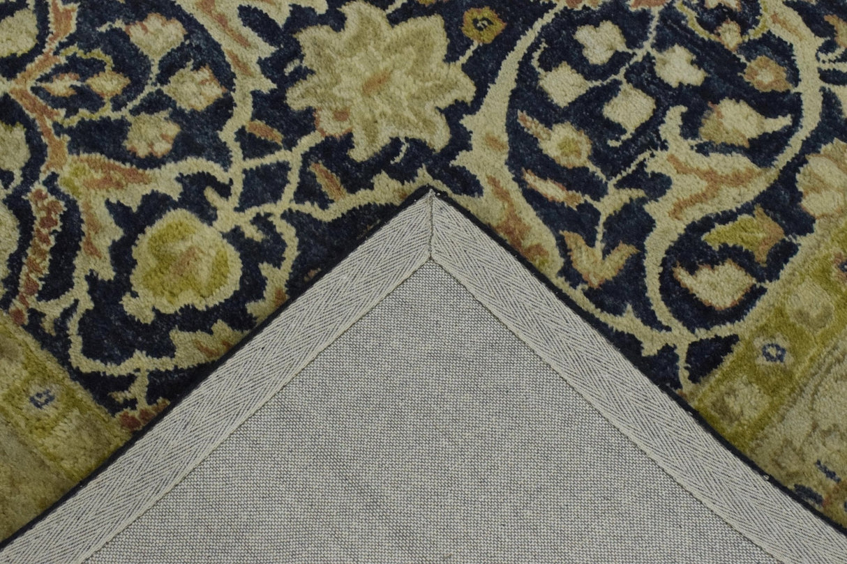 Traditional Black and Olive Hand Tufted 5x8 Wool Area Rug