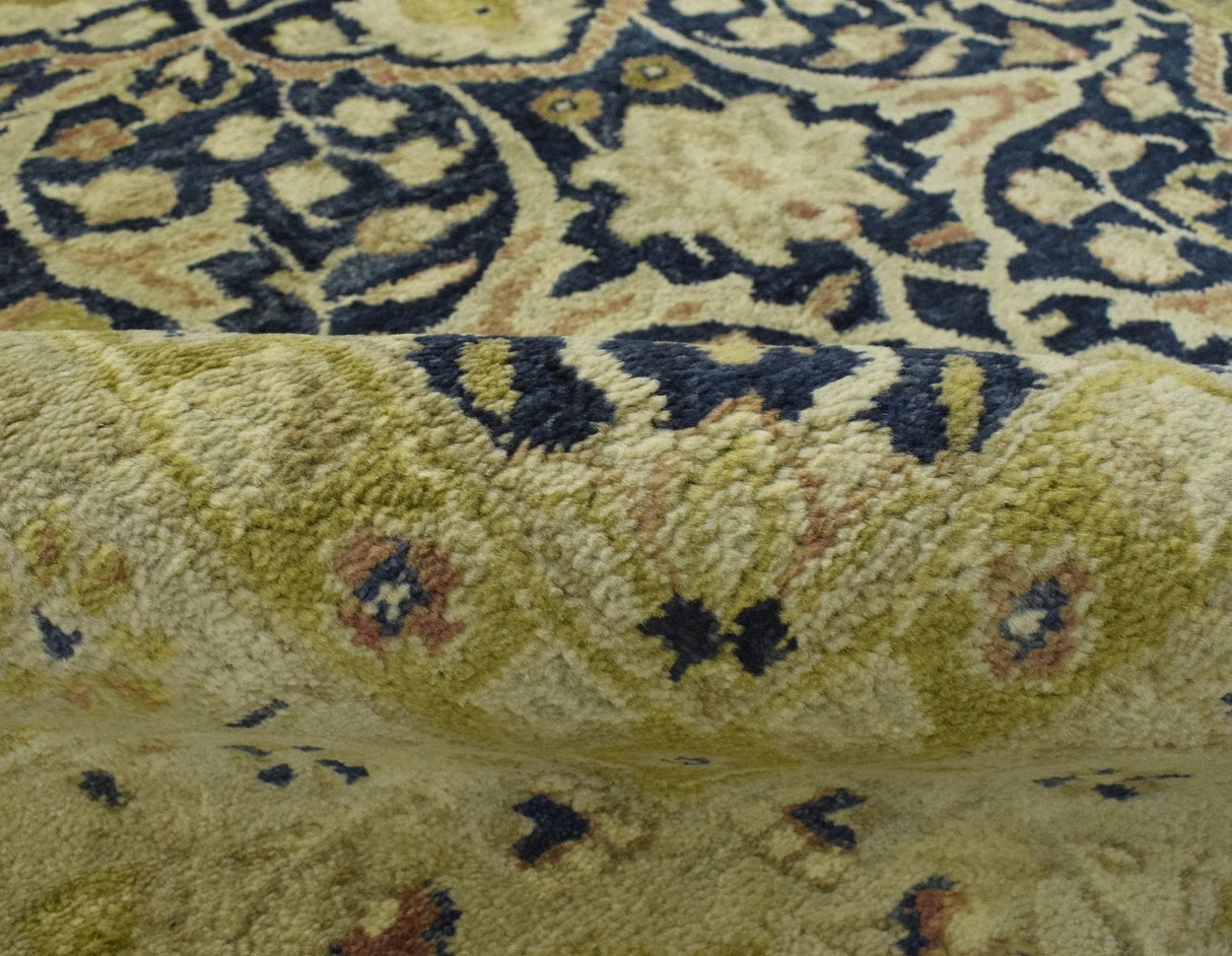 Traditional Black and Olive Hand Tufted 5x8 Wool Area Rug