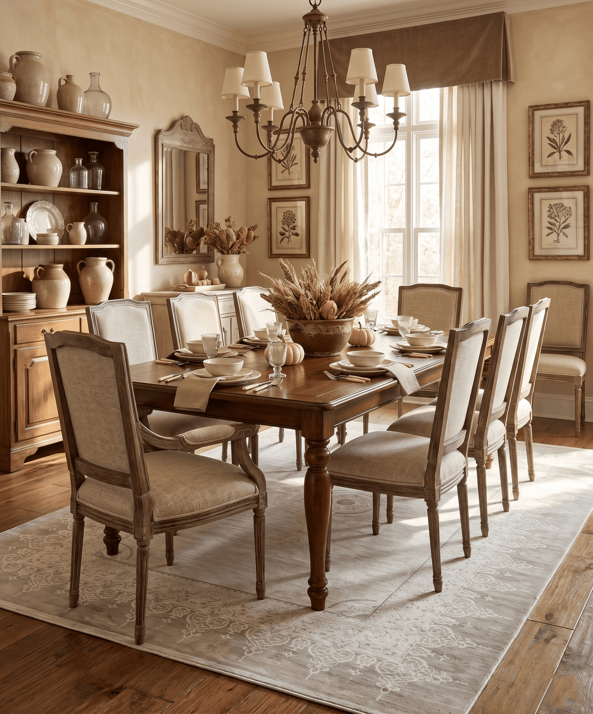 Traditional Brown and Ivory Antique Finish Art Silk Area Rug
