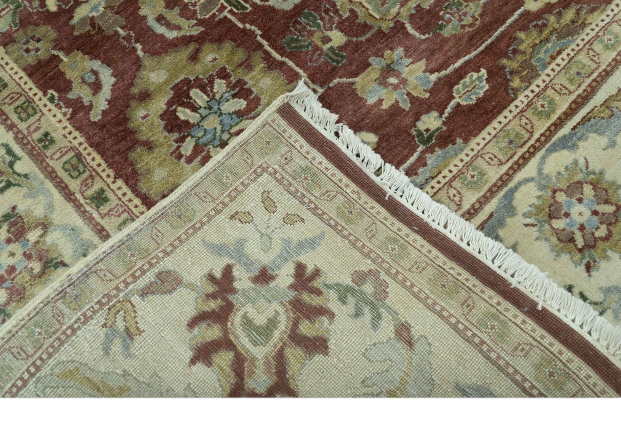 Traditional Design Red And Beige 8x10 Hand Knotted wool rug