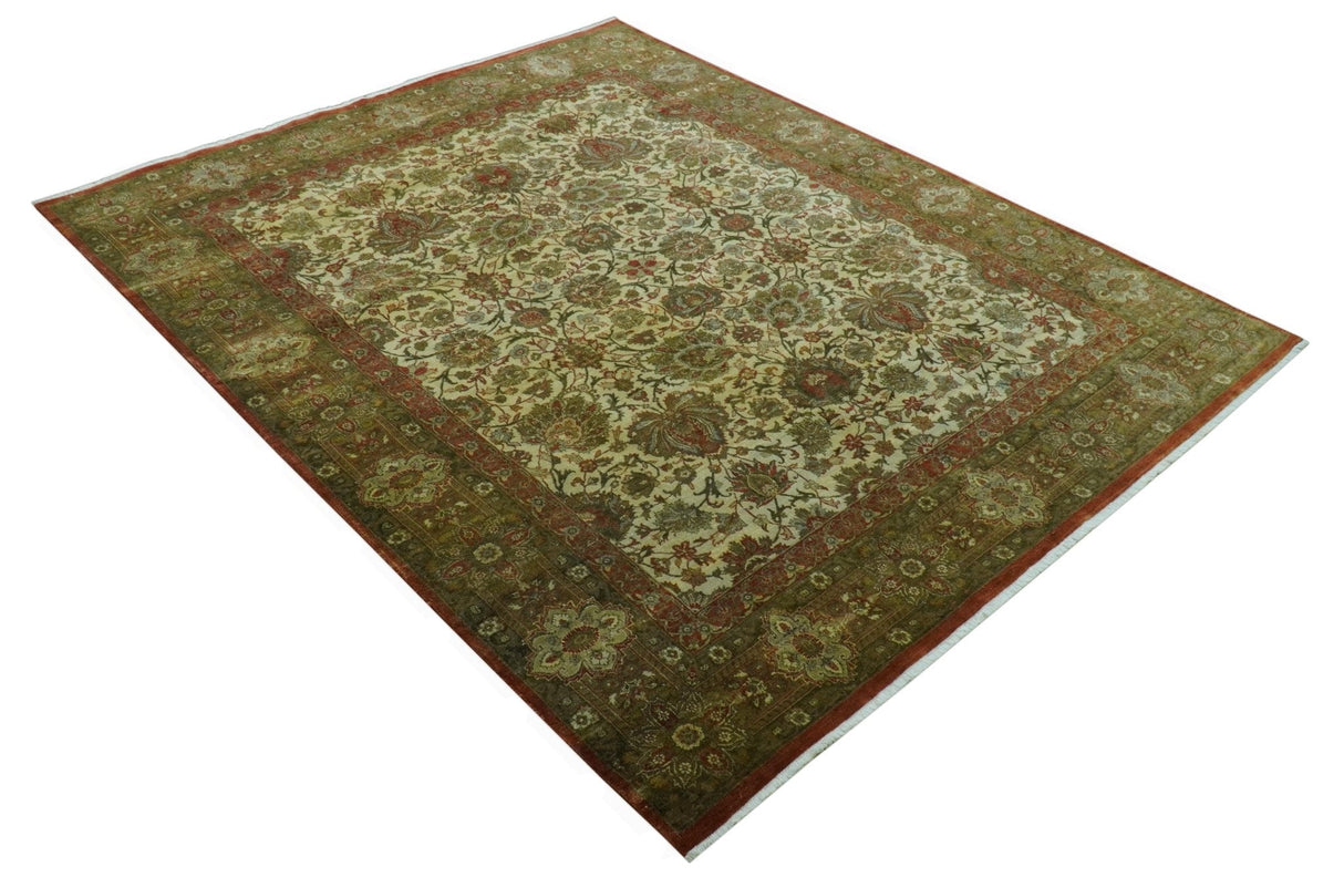 Traditional Fine Serapi Design Beige And Brown Hand Knotted 8x10 Wool Area Rug