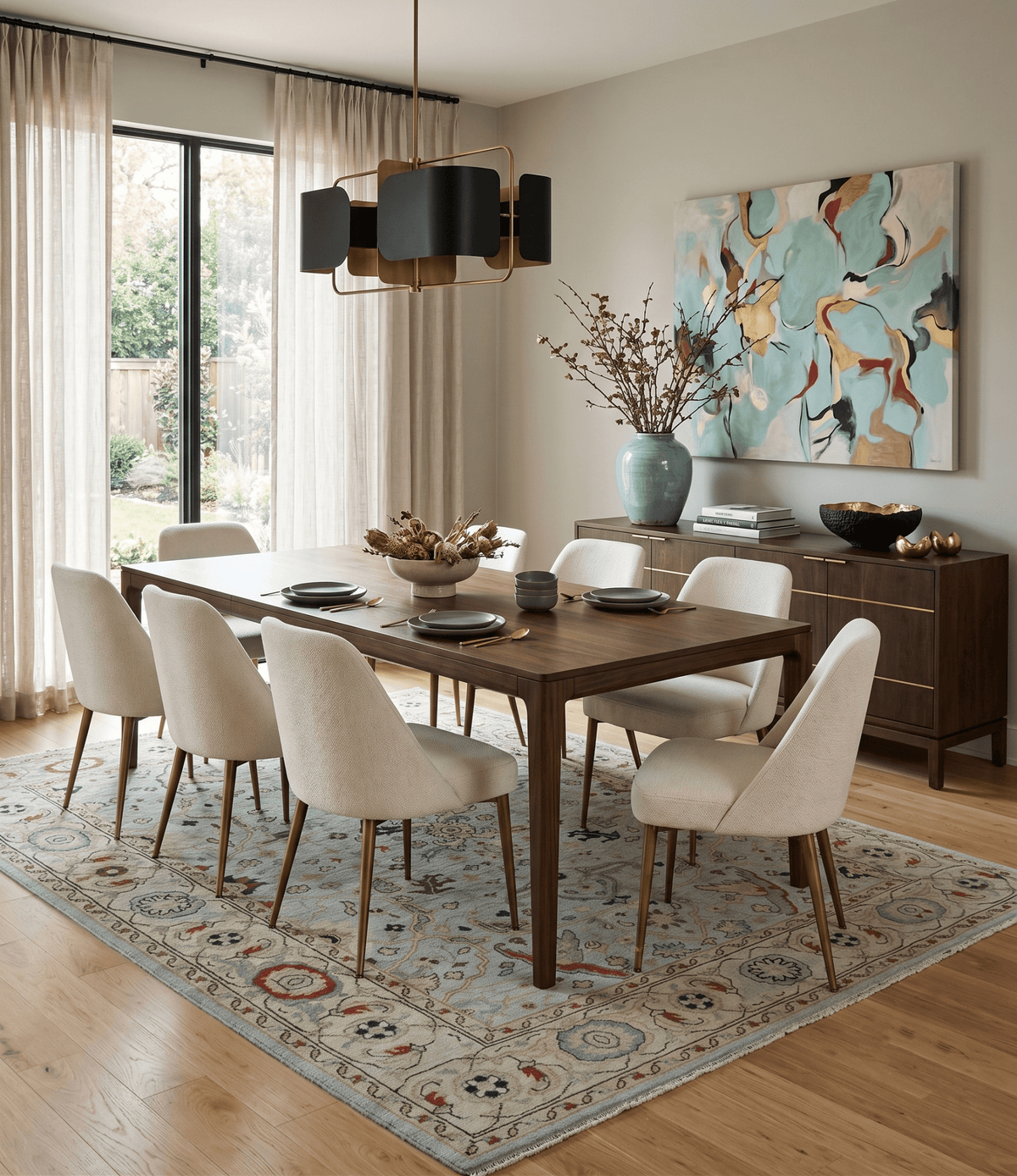 Traditional Floral Blue, Ivory and Beige Oriental Oushak Multi size wool Area Rug