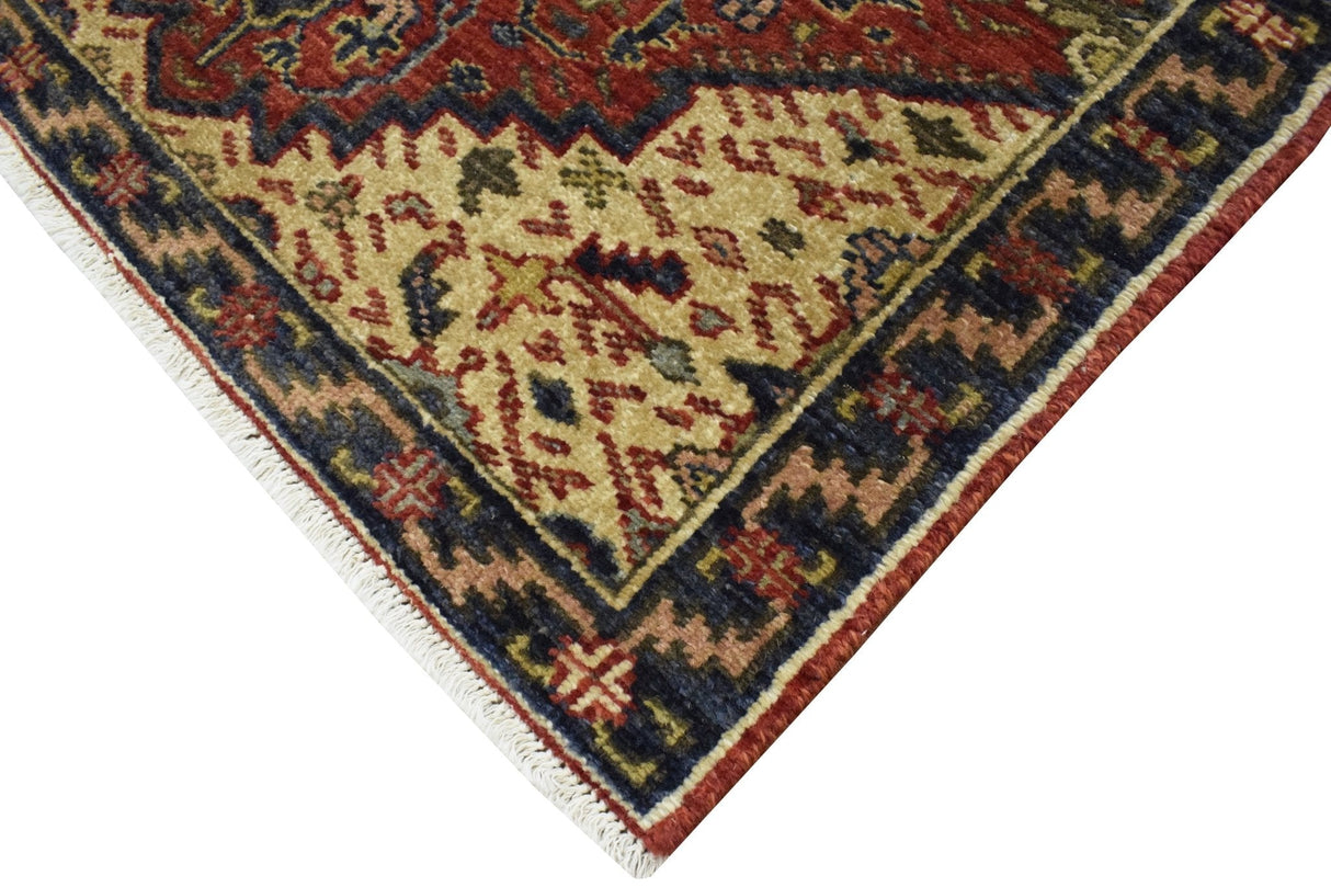 Traditional Heriz Rust and Brown Hand Knotted 2.6x8 Wool Area Rug