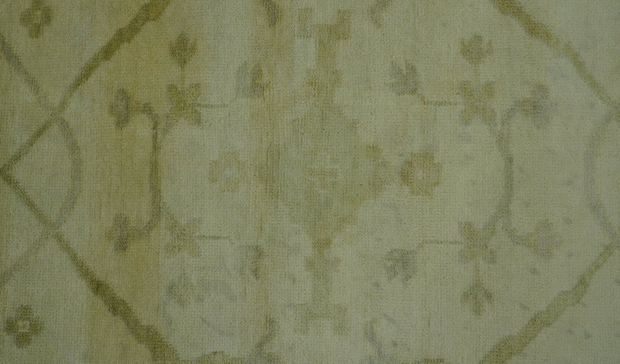 Traditional Oushak Design Beige And Brown 10x10 Hand Knotted Wool Area Rug