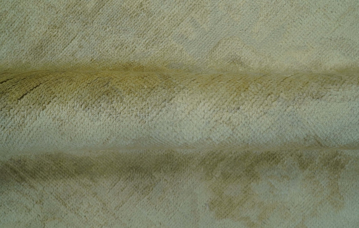 Traditional Oushak Design Beige And Silver Hand Knotted 8x10 Wool Area Rug