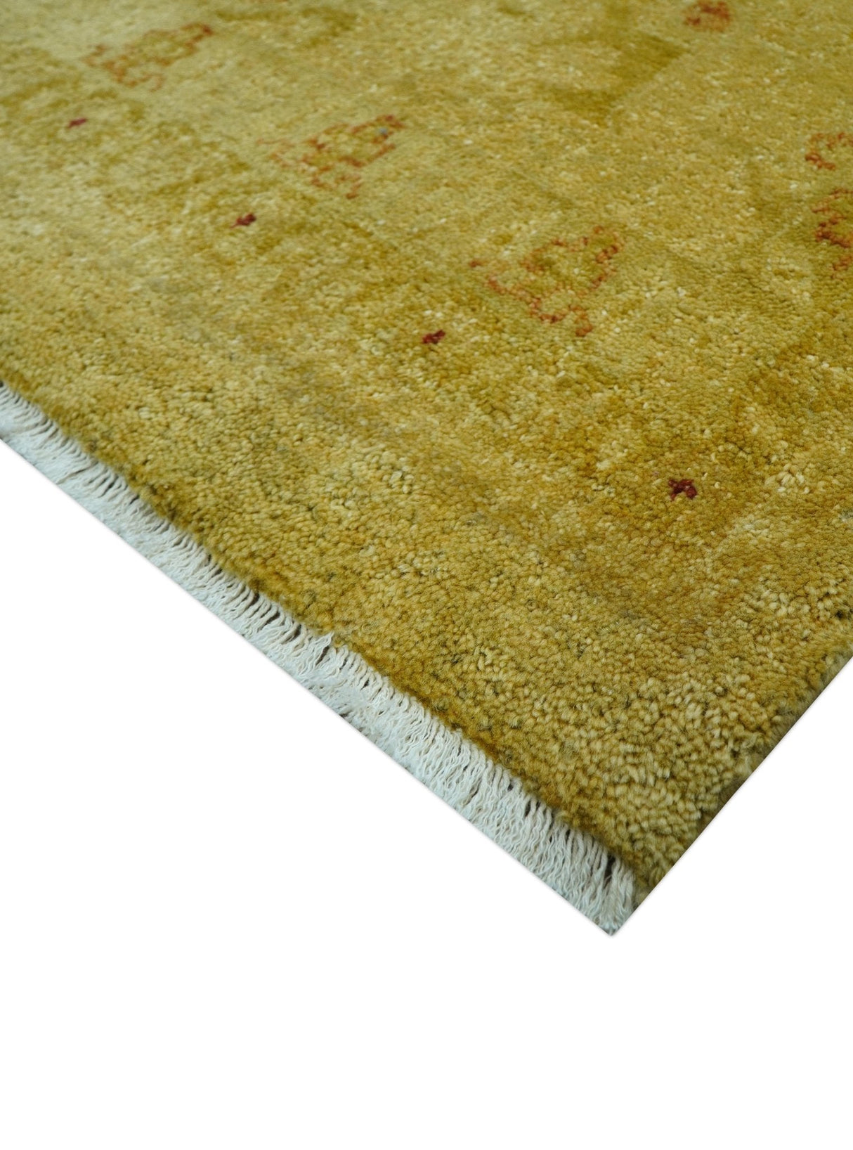 Traditional Oushak Design Olive And Rust Hand Knotted 9x12 Wool Area Rug