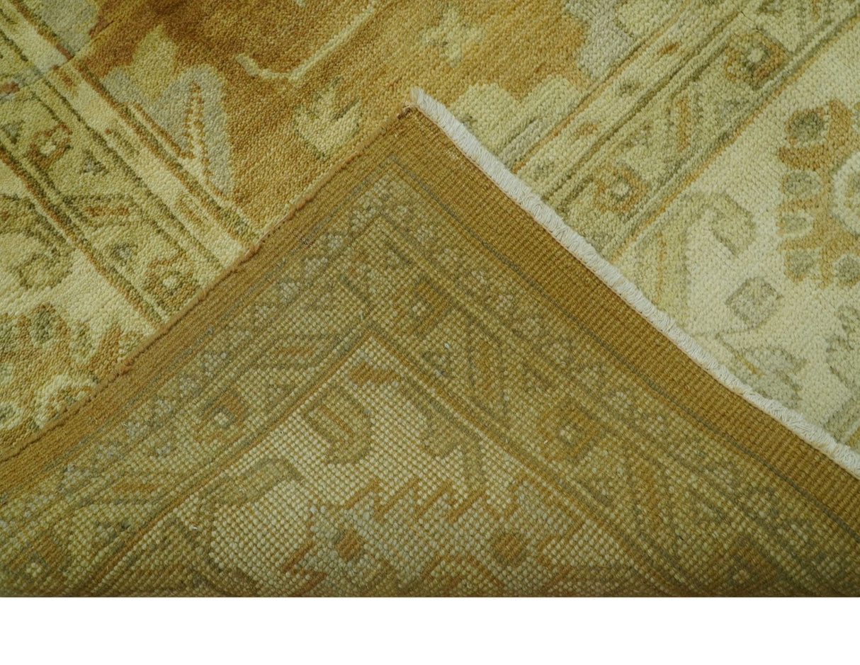 Traditional Oushak Design Rust And Beige Hand Knotted 8x10 Wool Area Rug