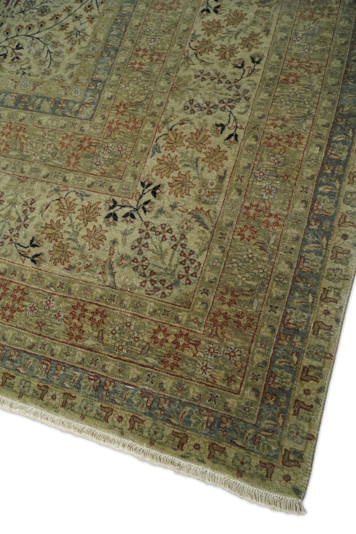 Traditional Persian Camel And Brown Hand Knotted Wool Area Rug
