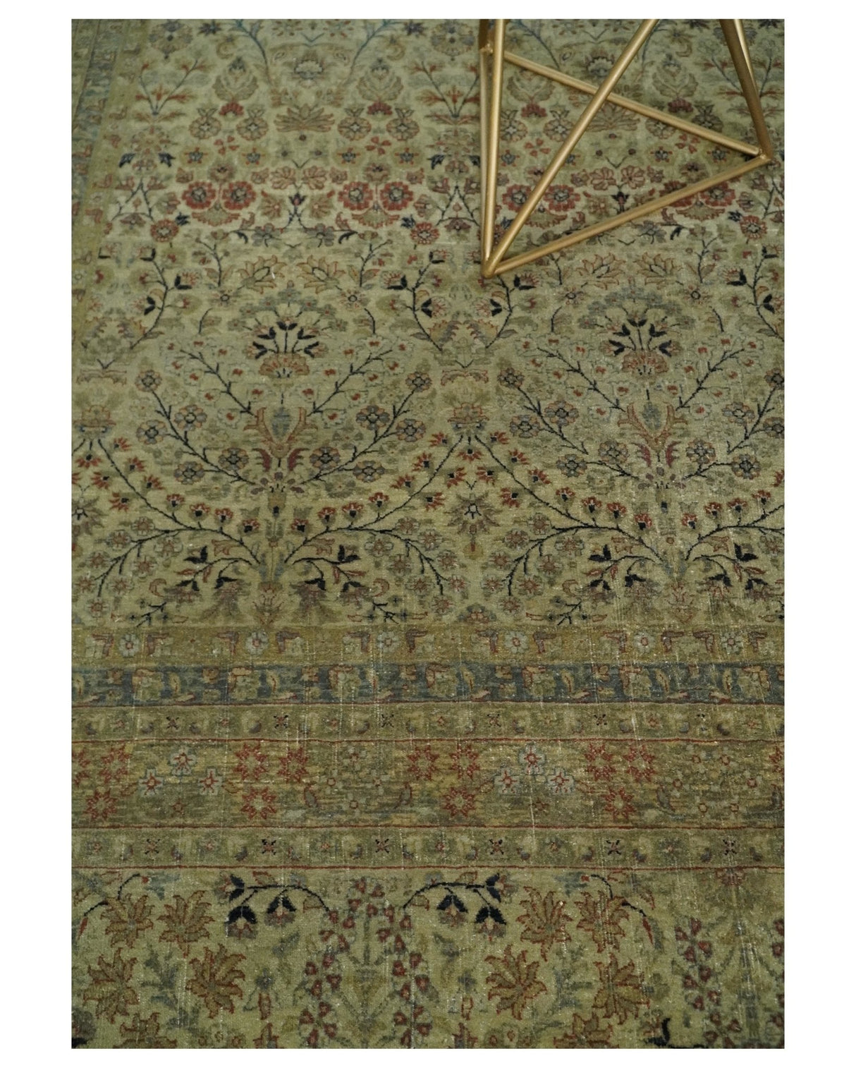 Traditional Persian Camel And Brown Hand Knotted Wool Area Rug