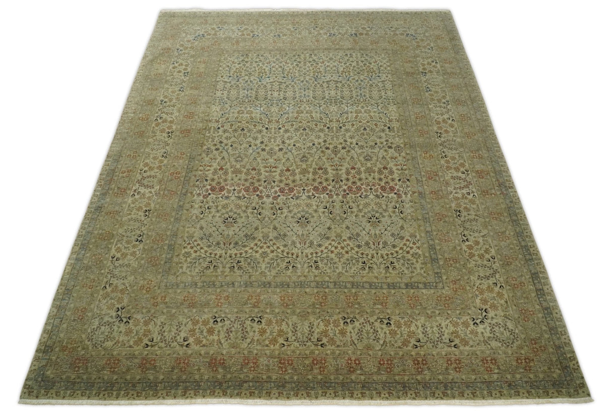 Traditional Persian Camel And Brown Hand Knotted Wool Area Rug