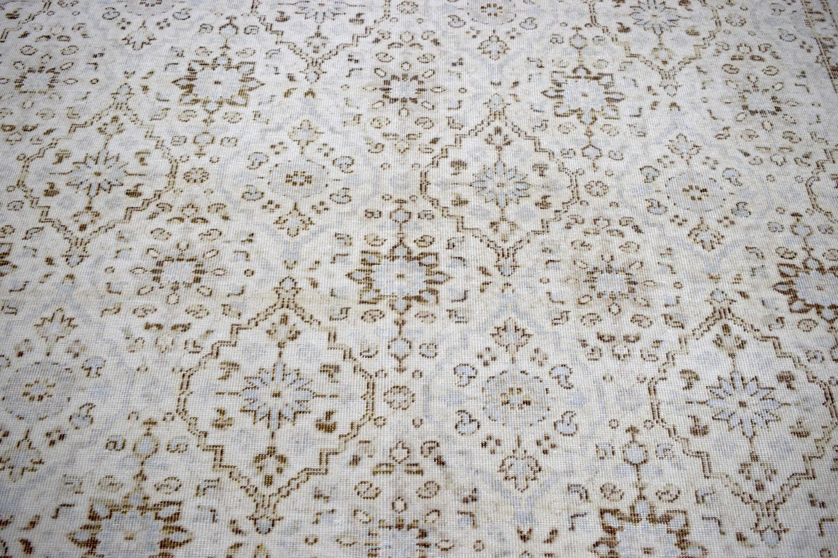 Traditional Persian Design Ivory Hand knotted Wool 8x10 Area Rug