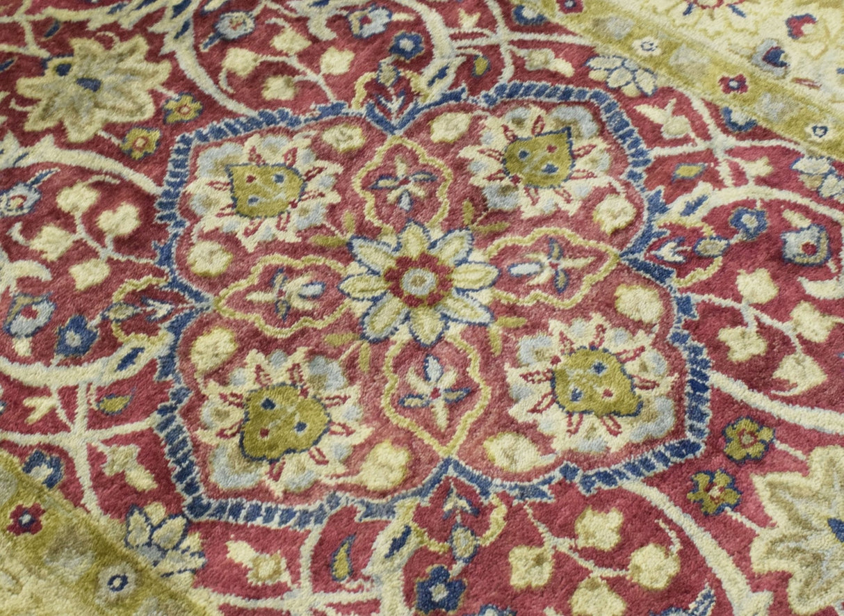 Traditional Red and Camel Hand Tufted 5x8 Wool Area Rug