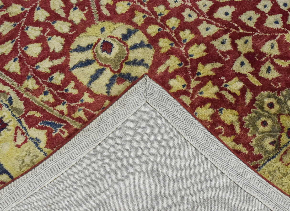Traditional Red and Gold Hand Tufted 5x8 Wool Area Rug