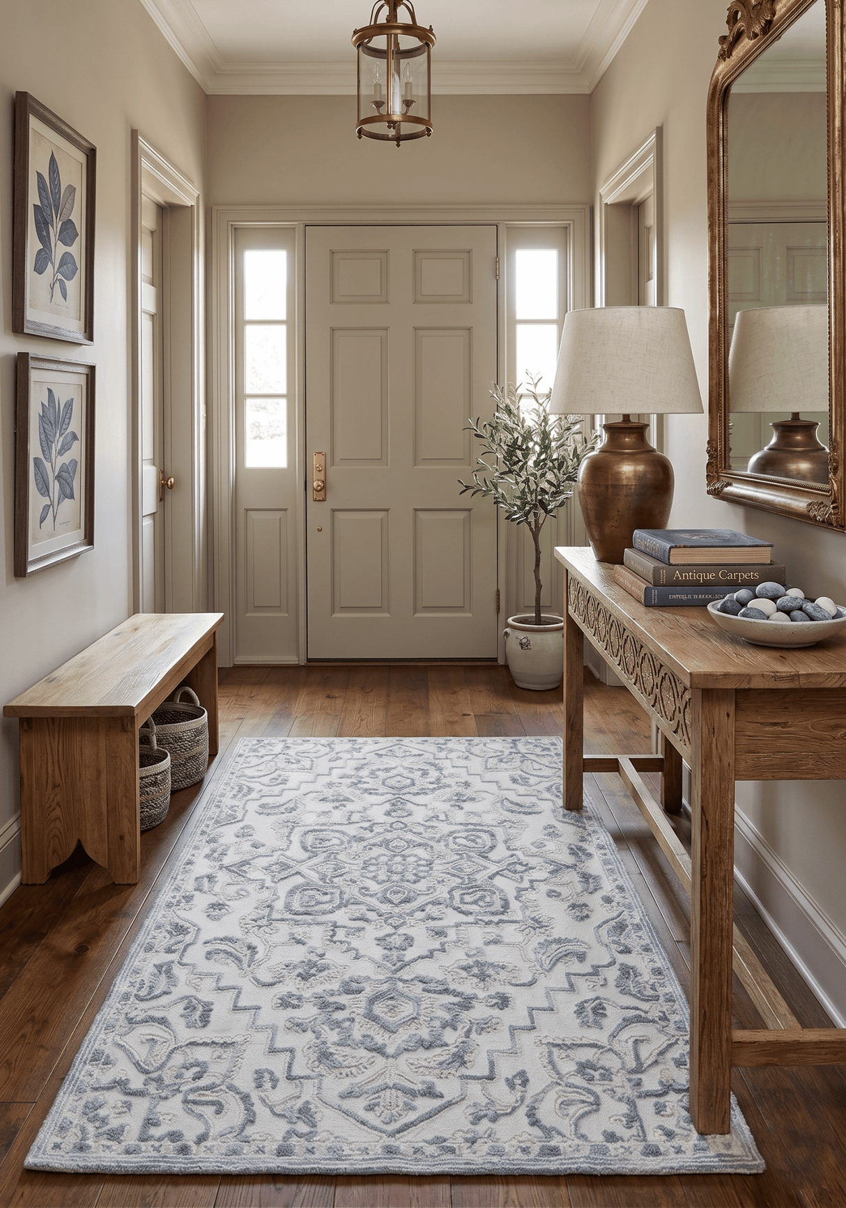 Traditional Silver and Ivory Hand Tufted Wool 5x8 Textured Loop Area Rug