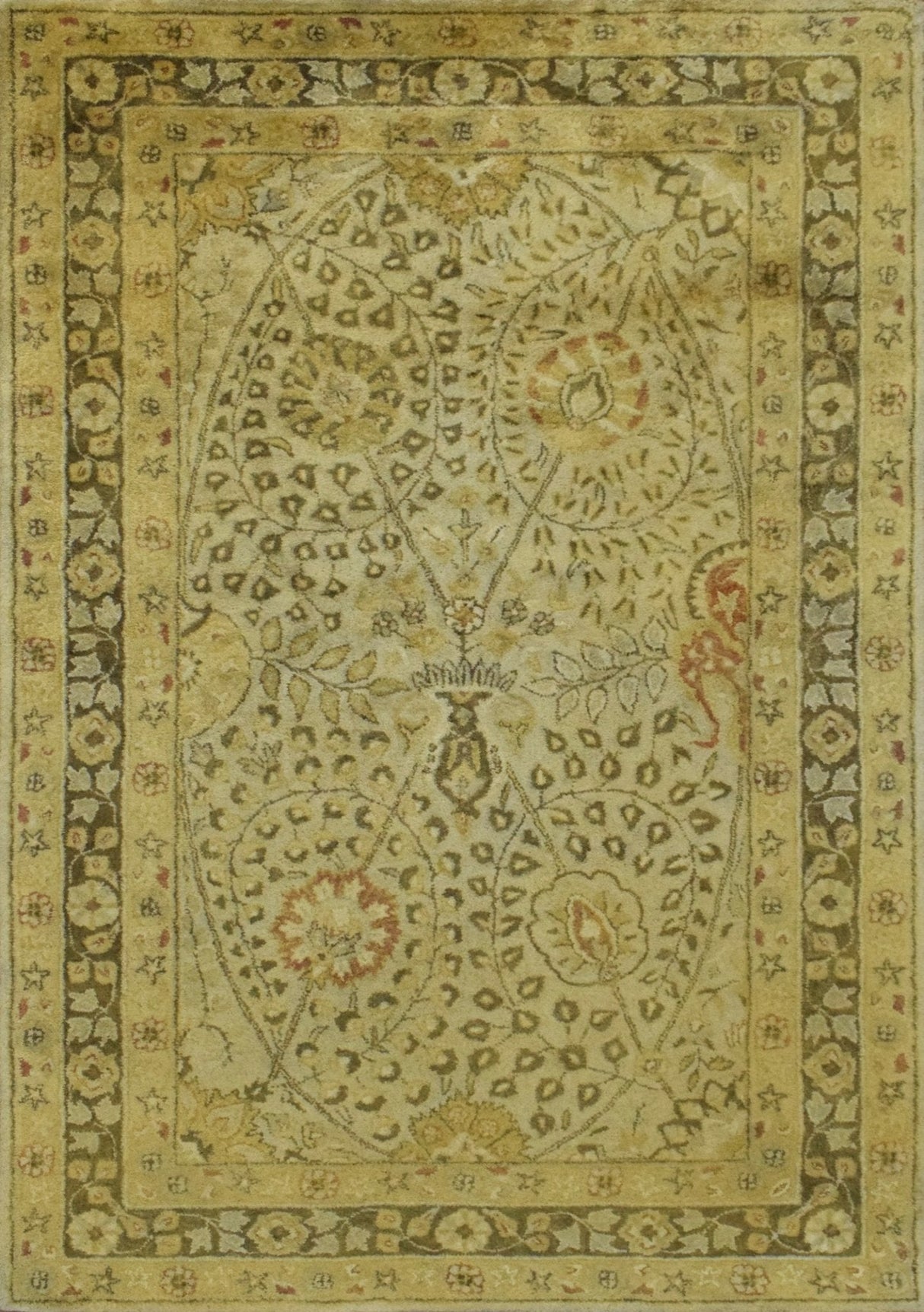 Traditional Style Gold Hand Tufted Wool Area Rug