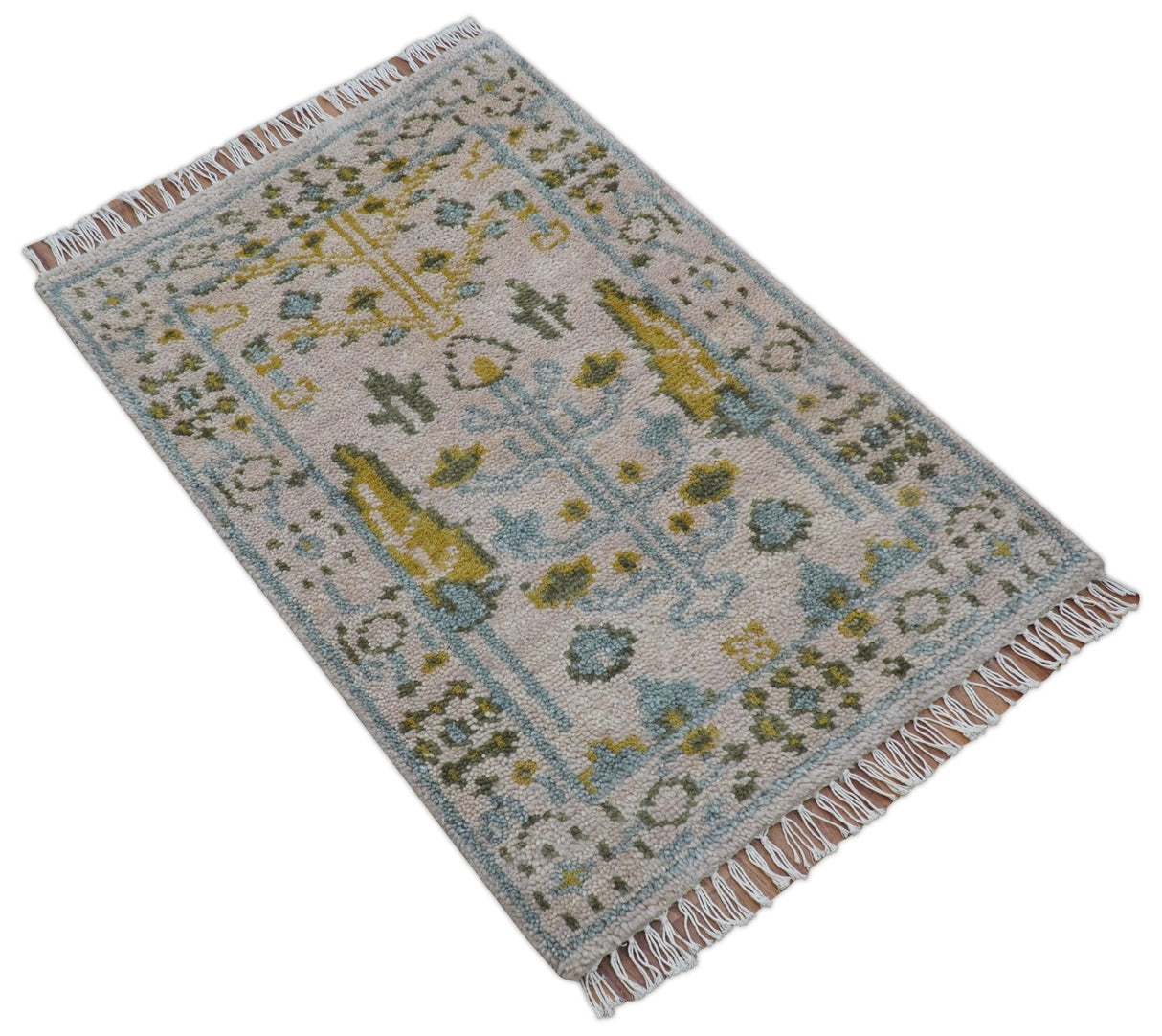Traditional Tree of life Peach Hand Knotted 2x3 Wool Area Rug
