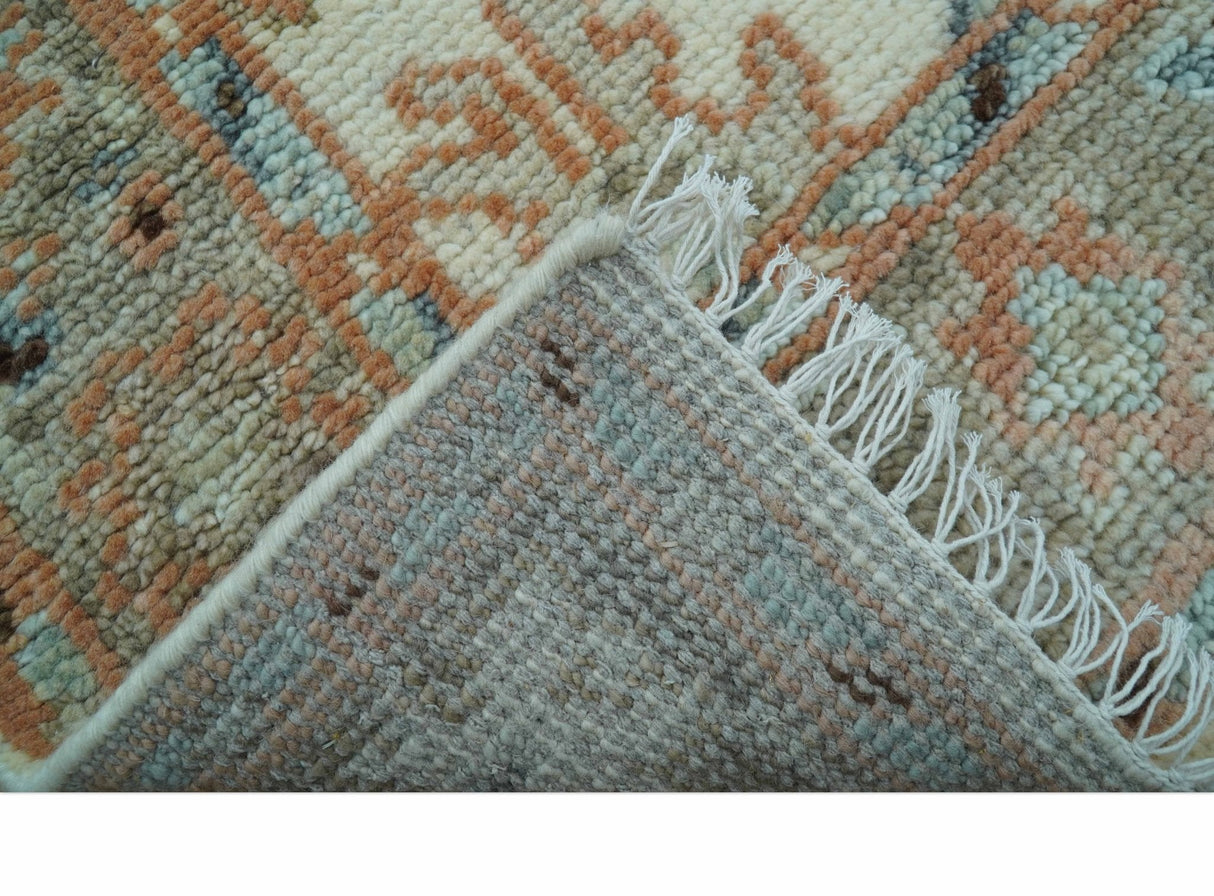 Traditional Turkish Design Beige 4x6 Hand knotted Wool Area Rug