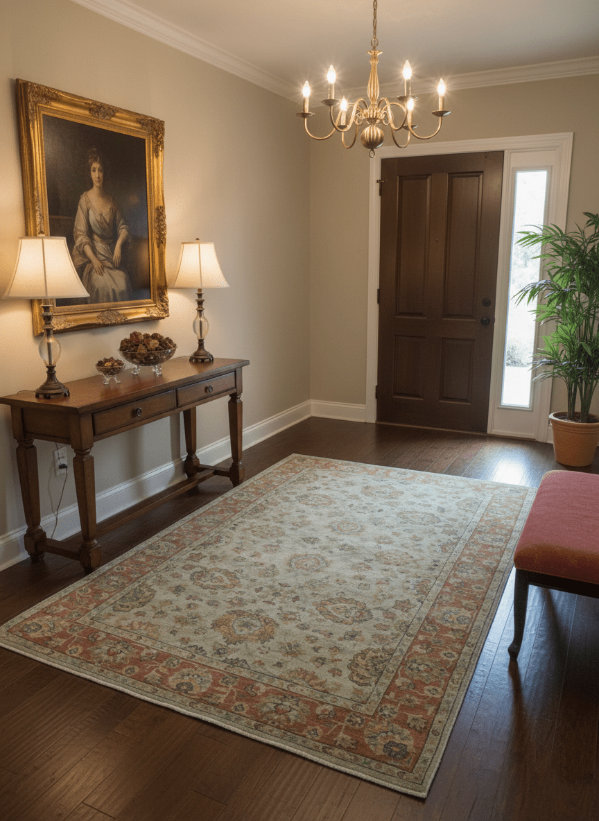 Traditional Turkish Design Beige And Rust 6x9 Hand Knotted Wool Area Rug