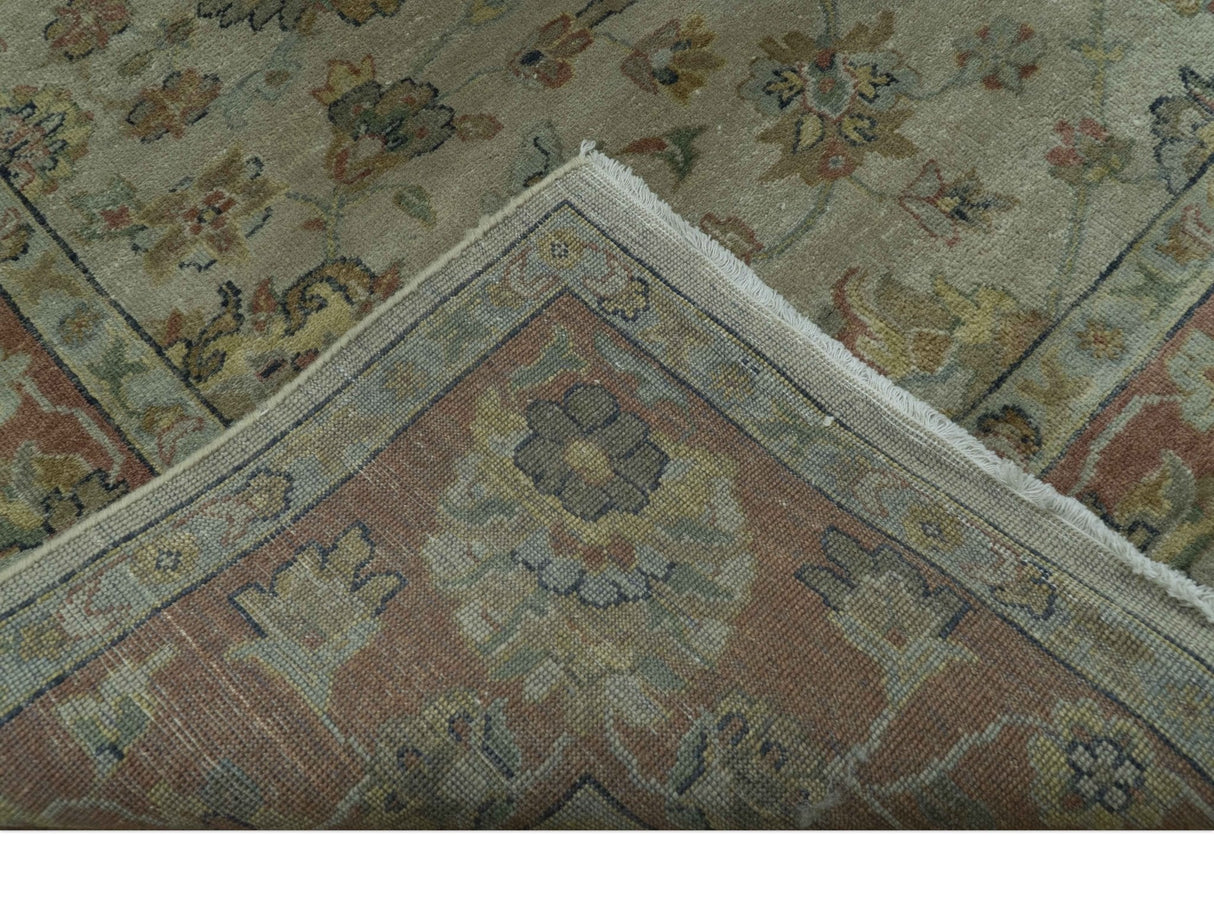 Traditional Turkish Design Beige And Rust 6x9 Hand Knotted Wool Area Rug