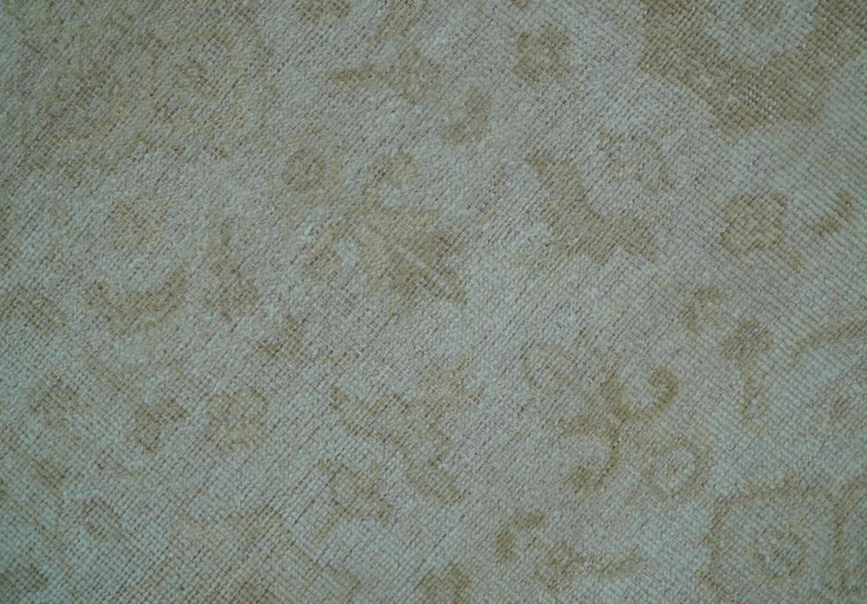 Traditional Turkish Design Beige Hand Knotted 9x12 Wool Area Rug