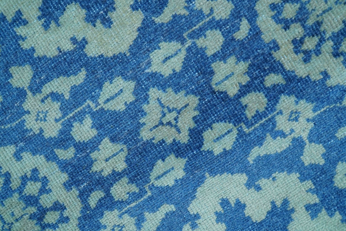 Traditional Turkish Design Blue 10x14 Hand Knotted Wool Area Rug