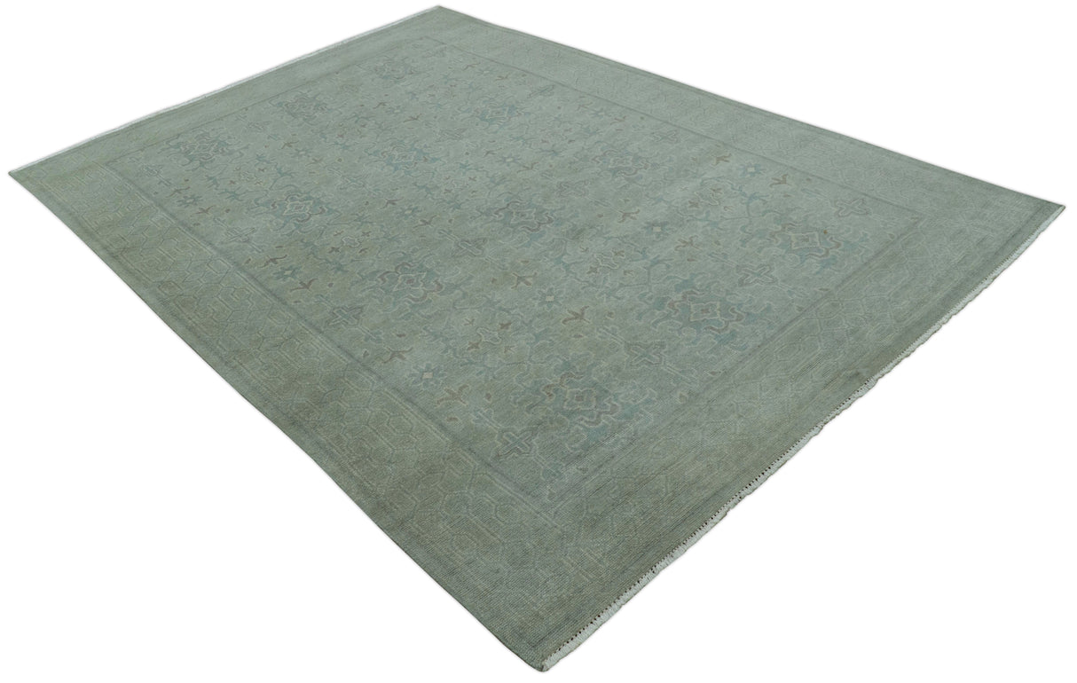 Traditional Turkish Design Silver And Gray 6x8.7 Hand Knotted Wool Rug