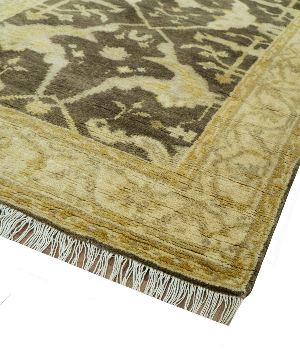 Traditional Turkish Oushak Design Beige And Brown 3x5 Hand Knotted Wool Area Rug