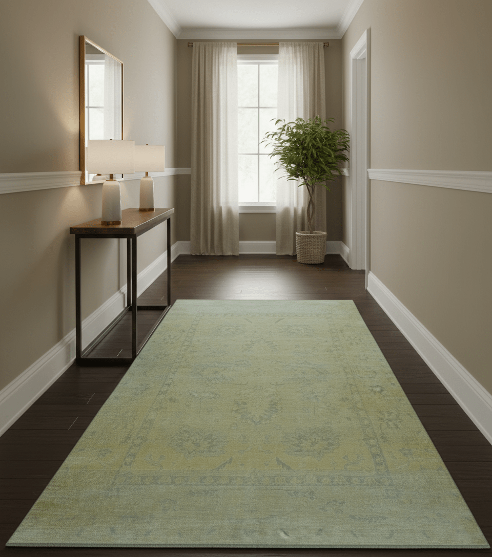 Traditional Turkish (Oushak) Design Gold And Gray Hand Knotted 8x10 Wool Area Rug