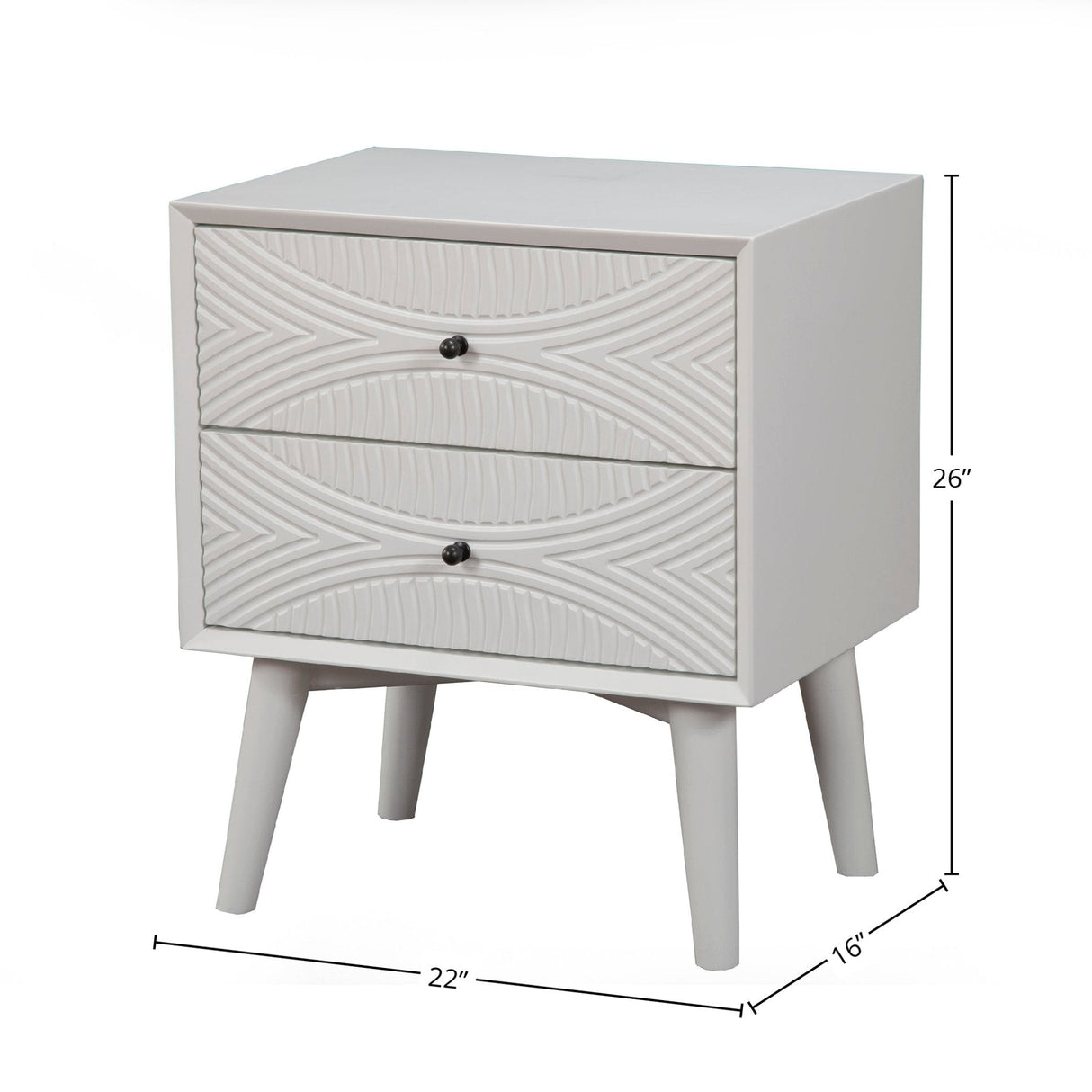 Tranquility Nightstand, White-Nightstands-Parc Decor