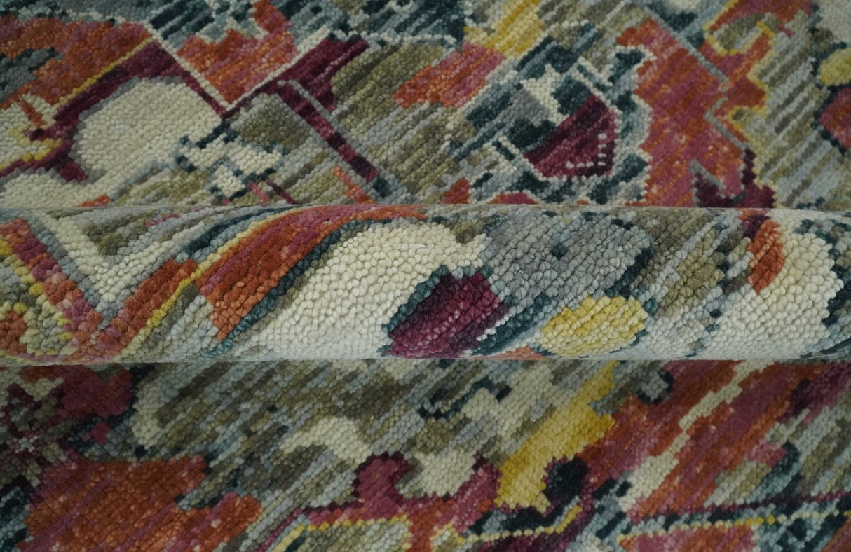 Transitional Ivory, Rust, Yellow Custom Made Turkish Design wool Area Rug