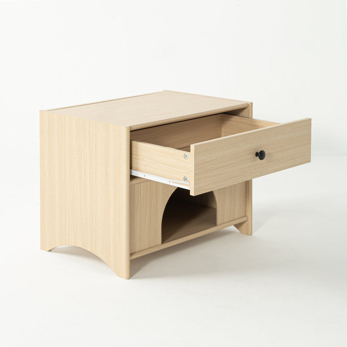 Travis Modern Natural 22-inch Side Table with Pet-Friendly Nook-边桌-Parc Decor