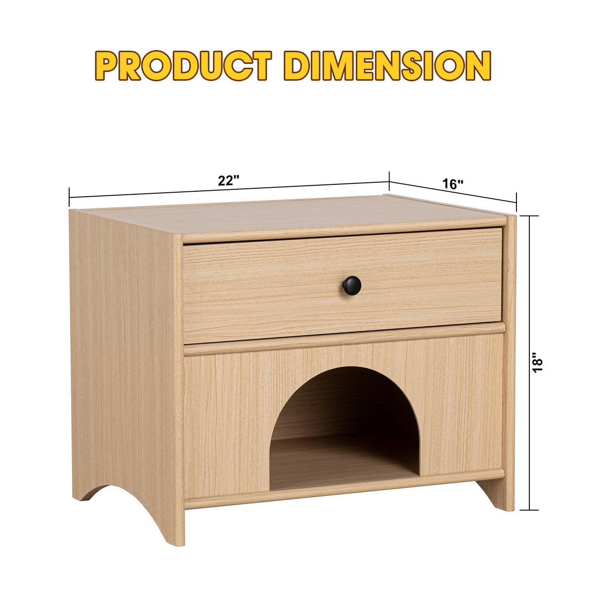 Travis Modern Natural 22-inch Side Table with Pet-Friendly Nook-边桌-Parc Decor