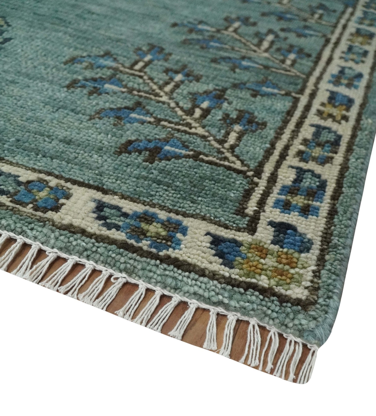 Tree of Life Green Traditional Hand Knotted Turkish Design Multi Size Wool Area Rug