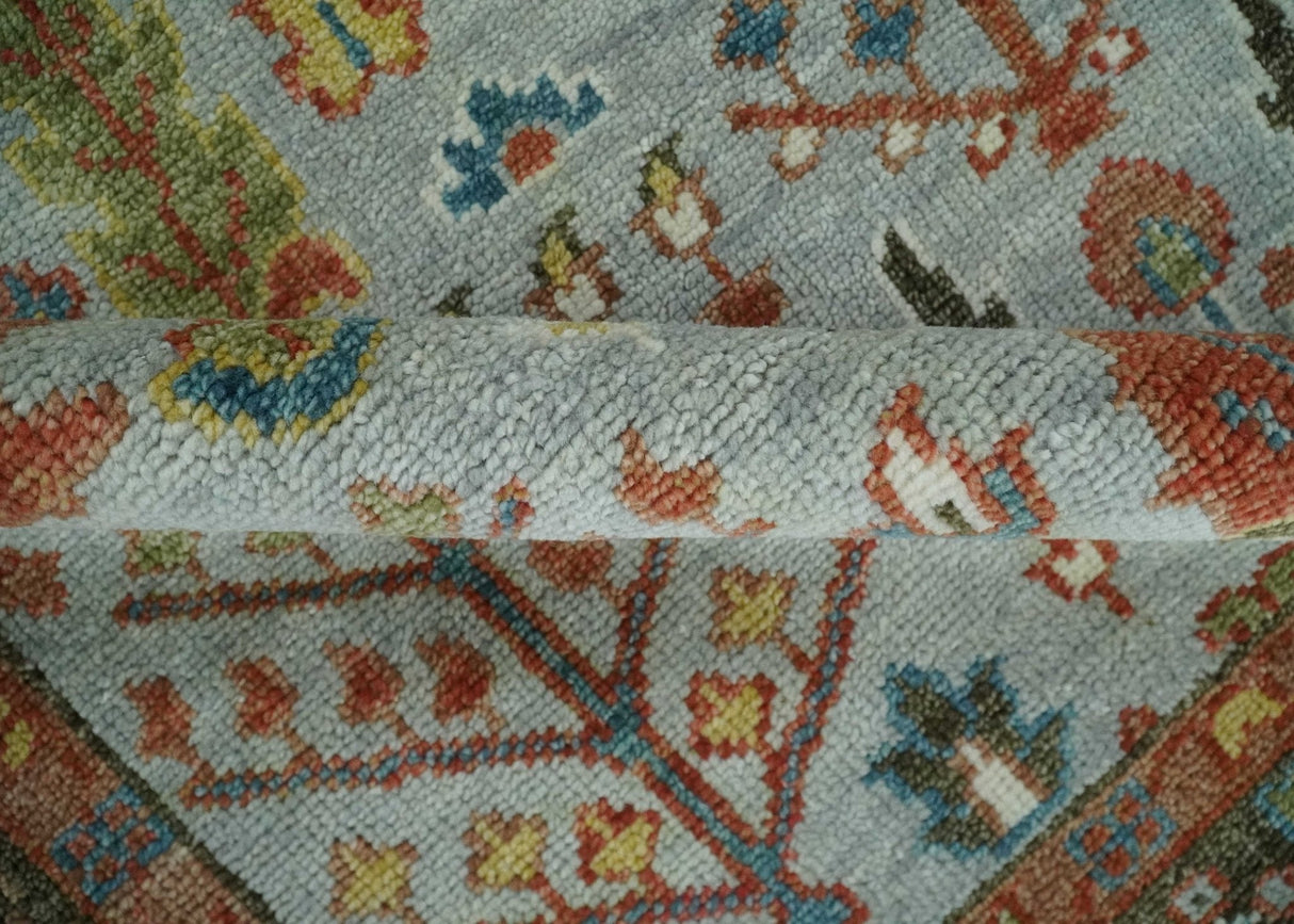 Tree of Life Hand Knotted Silver, Brown and Rust Traditional Wool Rug