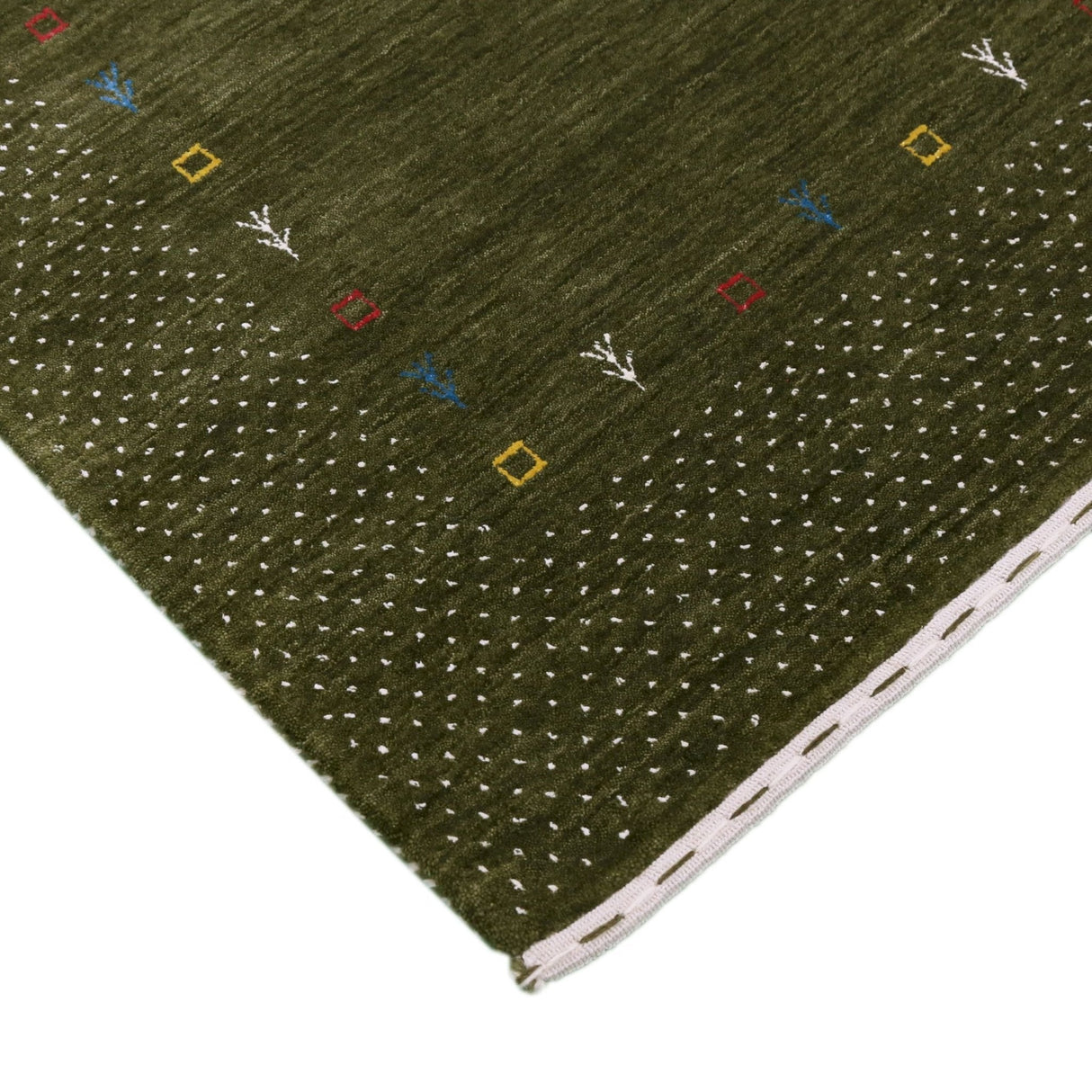 Tribal Border Design Hand Loomed Wool Area Rug