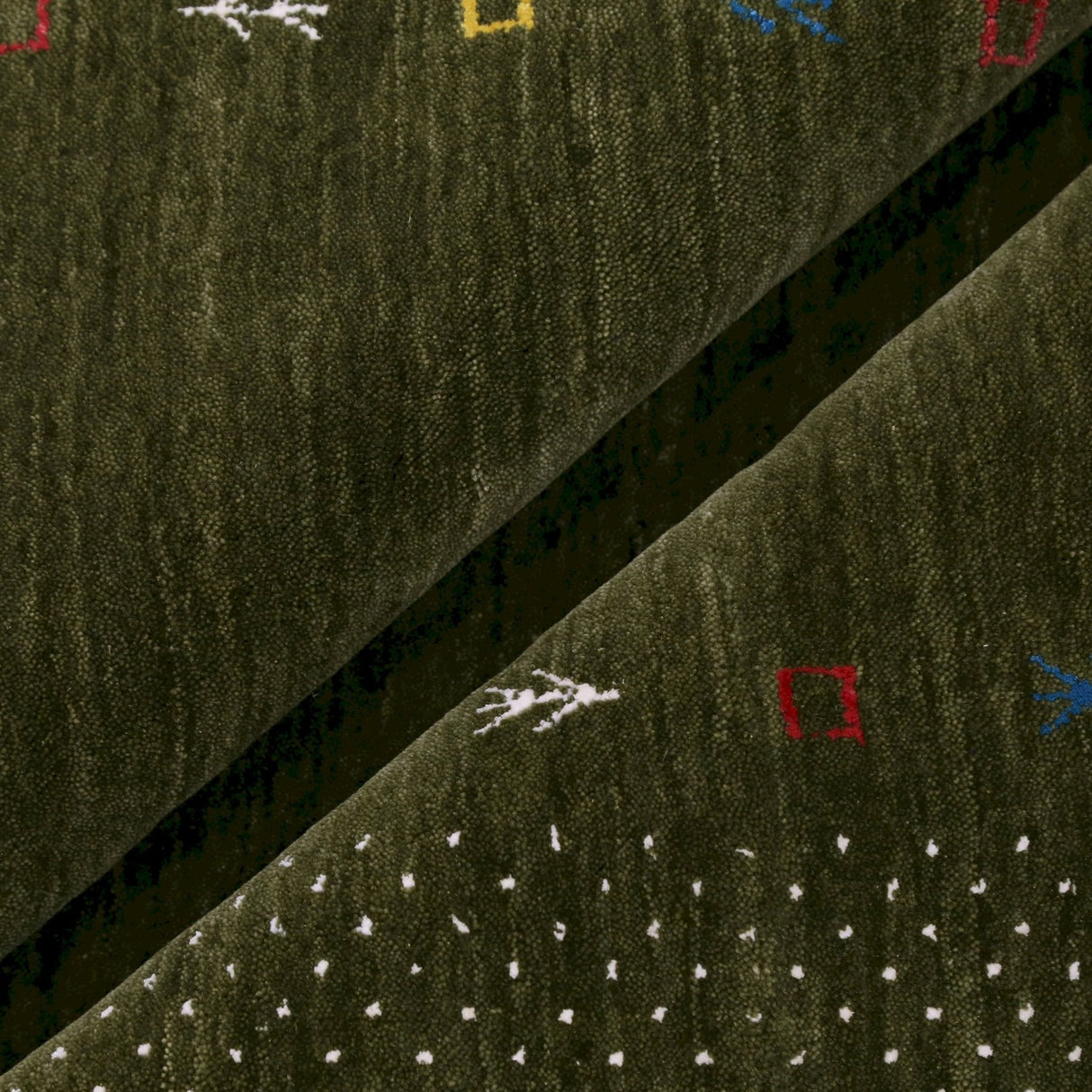Tribal Border Design Hand Loomed Wool Area Rug