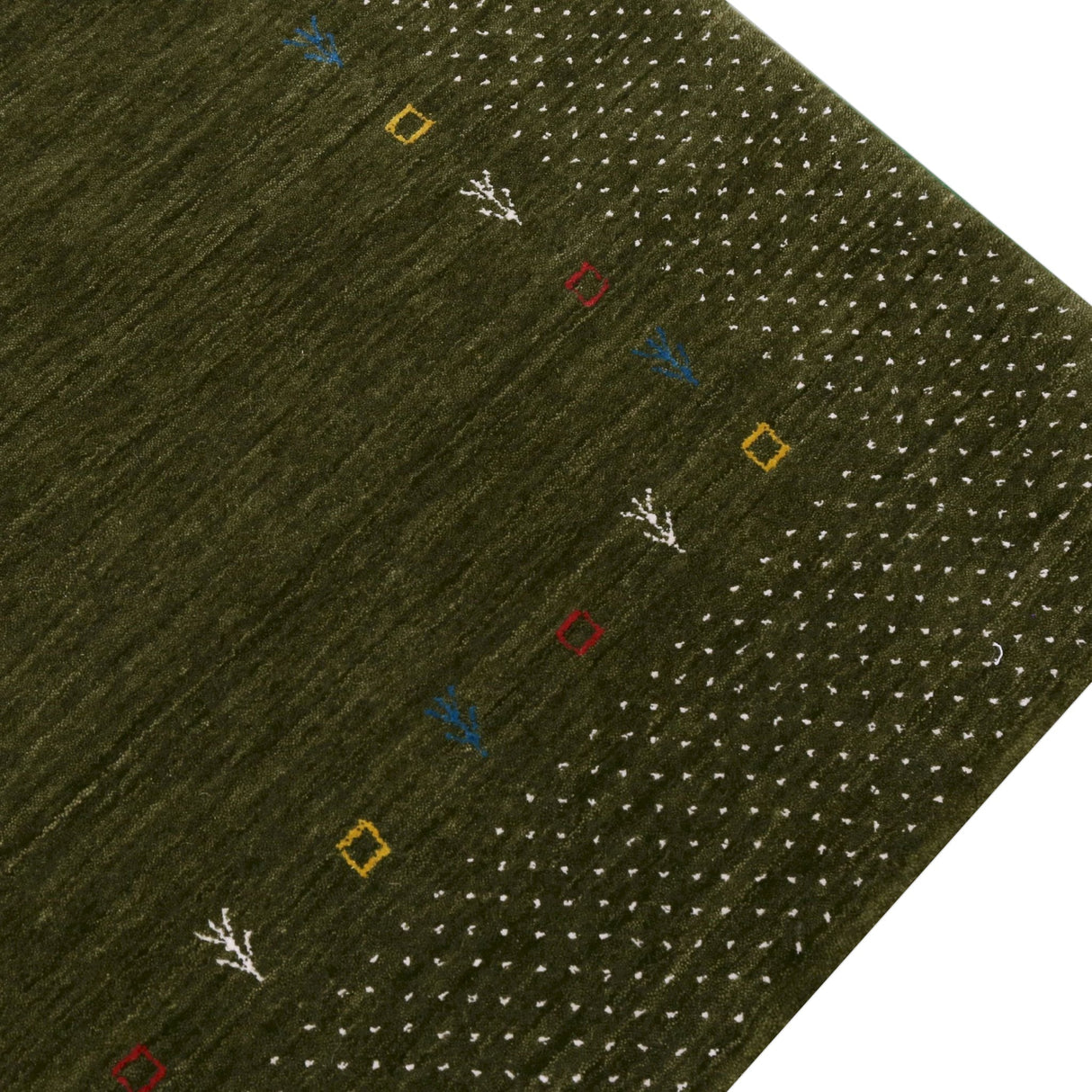 Tribal Border Design Hand Loomed Wool Area Rug