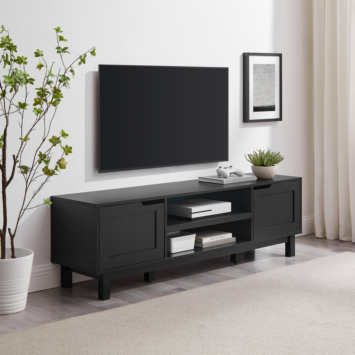 Tromso Modern 2-Door TV Stand for TVs up to 65”-Entertainment-Parc Decor