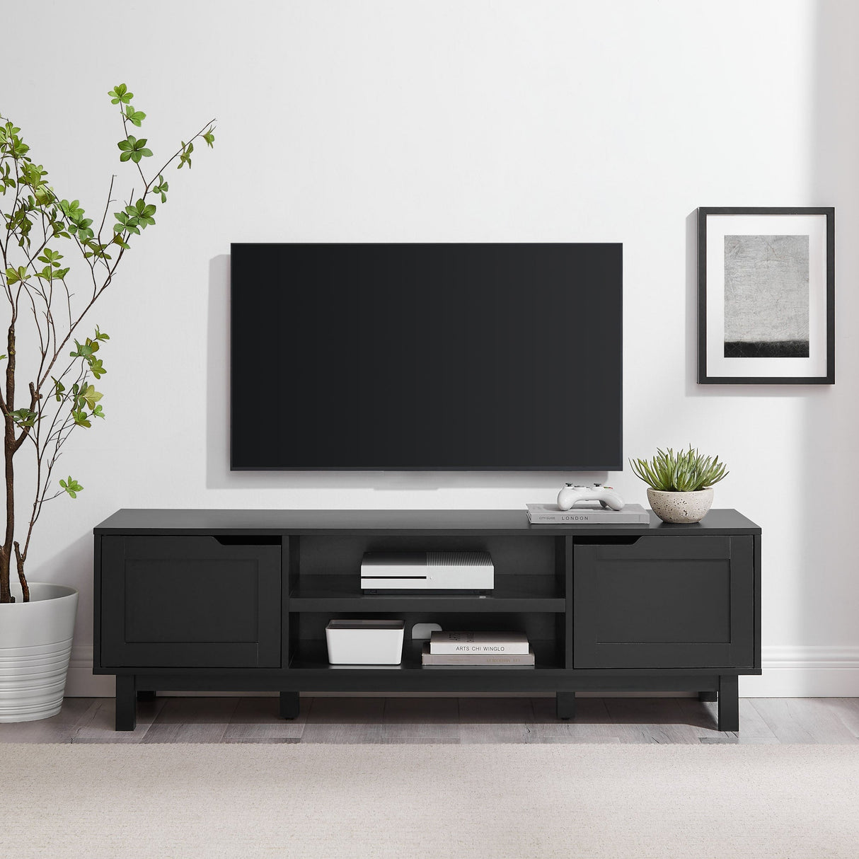 Tromso Modern 2-Door TV Stand for TVs up to 65”-Entertainment-Parc Decor