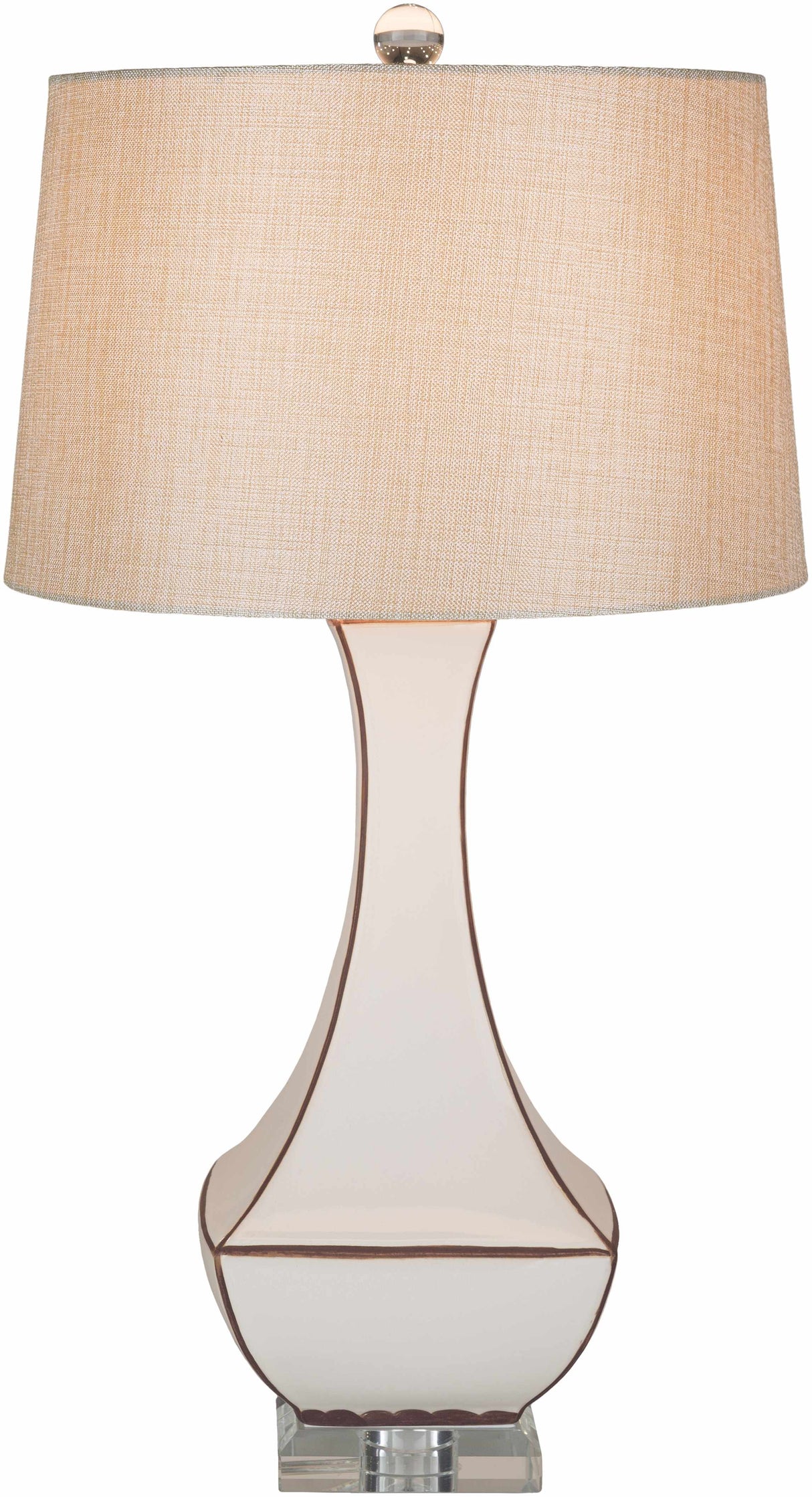 Tuka Tan Ceramic Table Lamp-Lighting-Parc Decor