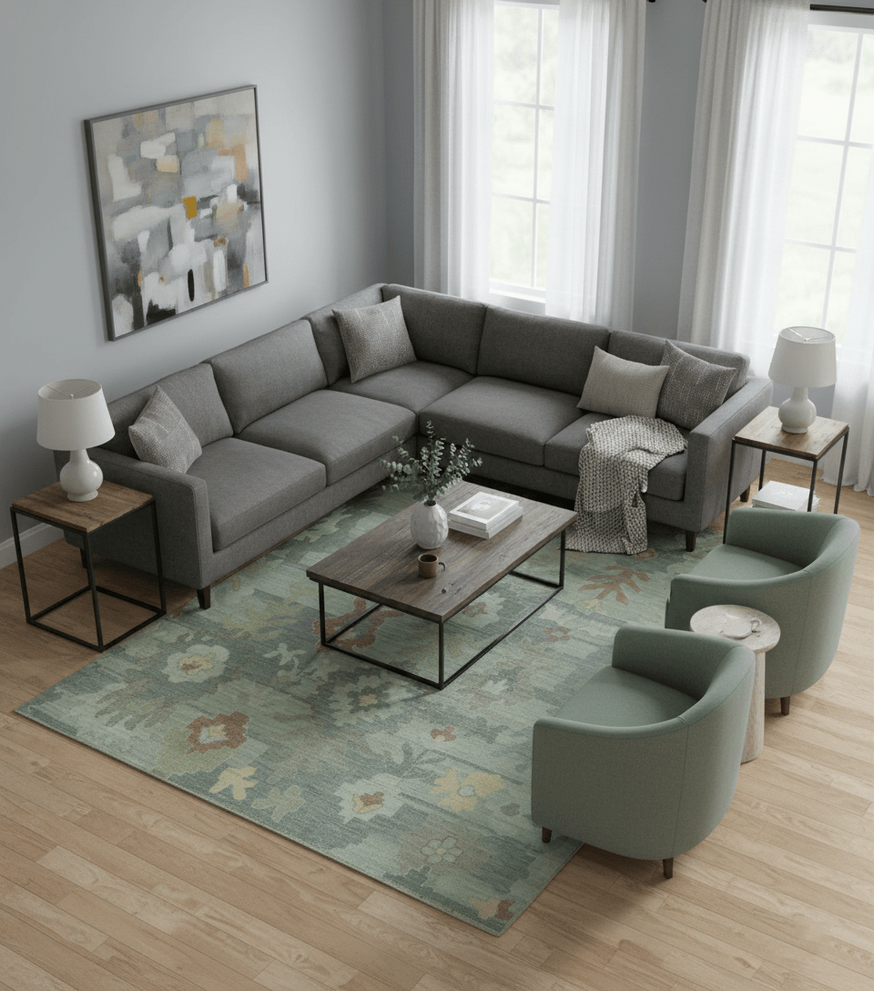 Tulu Distressed Modern Ikat Design Hand Knotted Custom Made wool rug