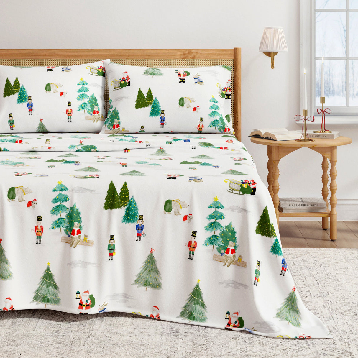 Turkish Cotton Christmas Flannel Sheet Set - Whittaker Collection