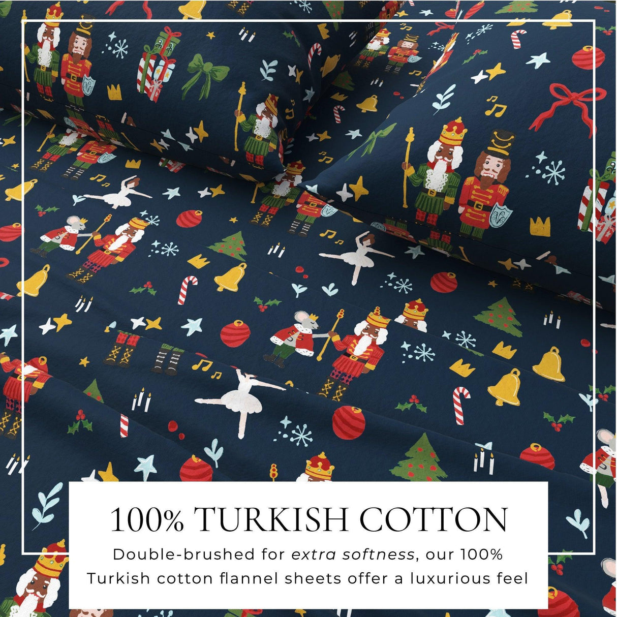 Turkish Cotton Christmas Flannel Sheet - Whittaker Collection