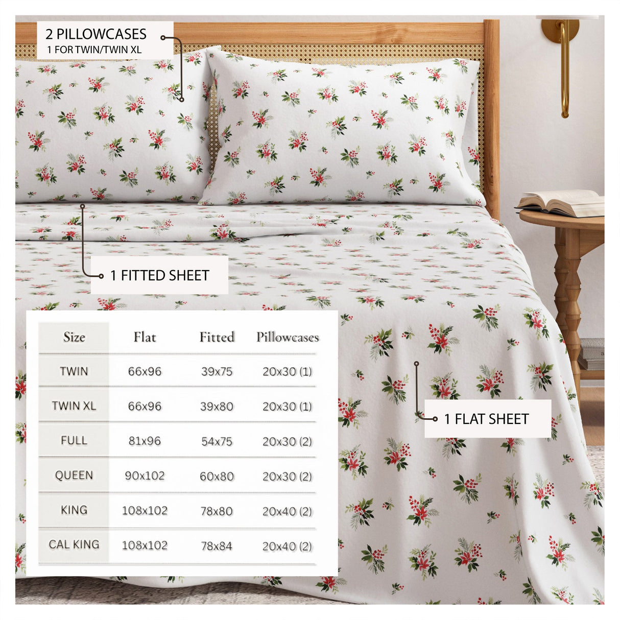 Turkish Cotton Flannel Sheet Set - Elevated Holiday Collection