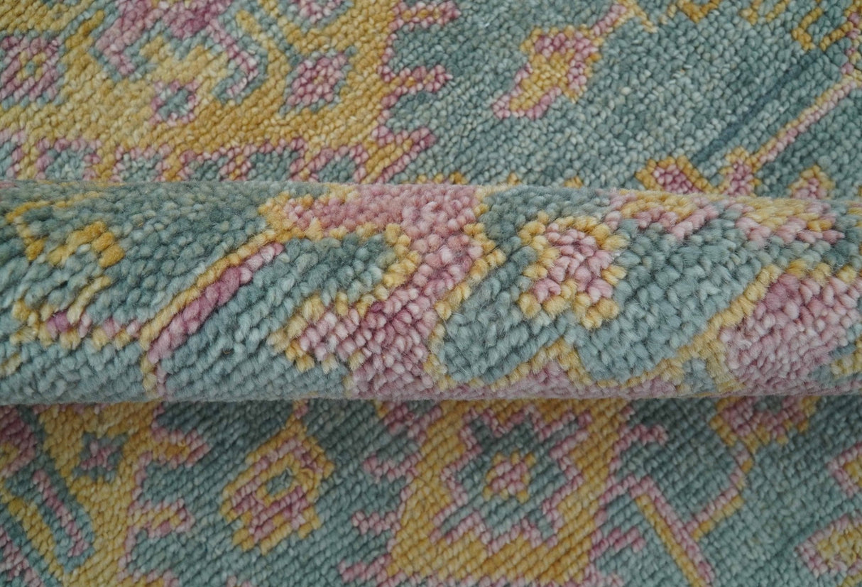 Turkish Design Pink Hand Knotted 4x6 Wool Area Rug