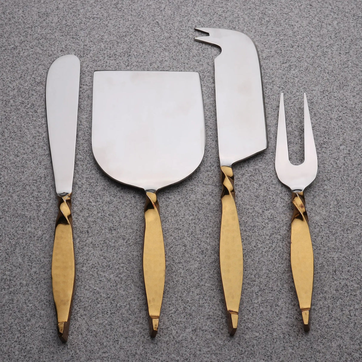 TWISTED URBAN GOLD CHEESE KNIFE 4 PC. SET-cheese knives-Parc Decor