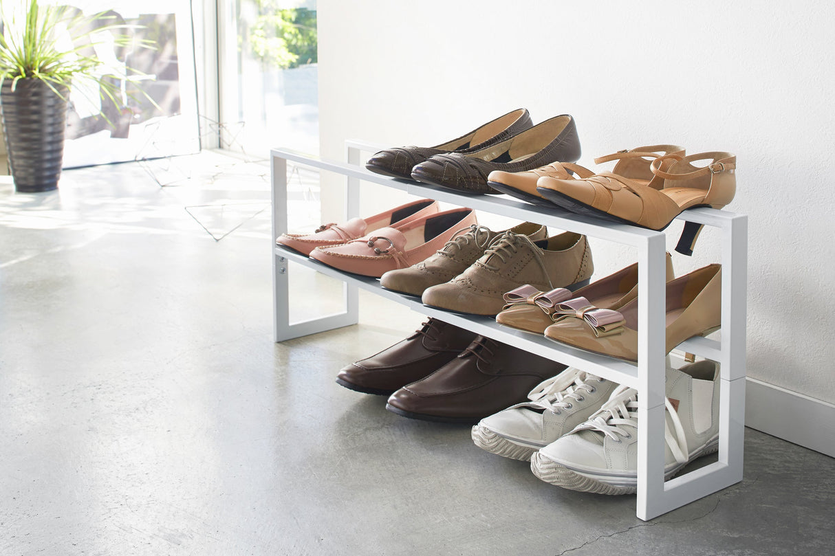 Two-Tier Expandable Shoe Rack (11.8" H) - Steel