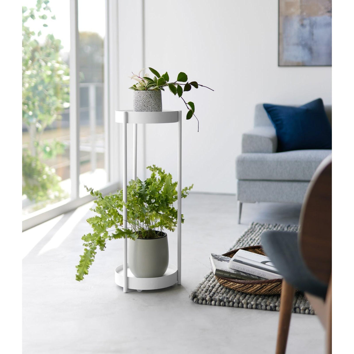 Two-Tier Rolling Plant Stand (28" H) - Steel